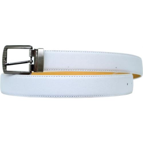 Giorgio Brutini White Genuine Leather Belt GB-118